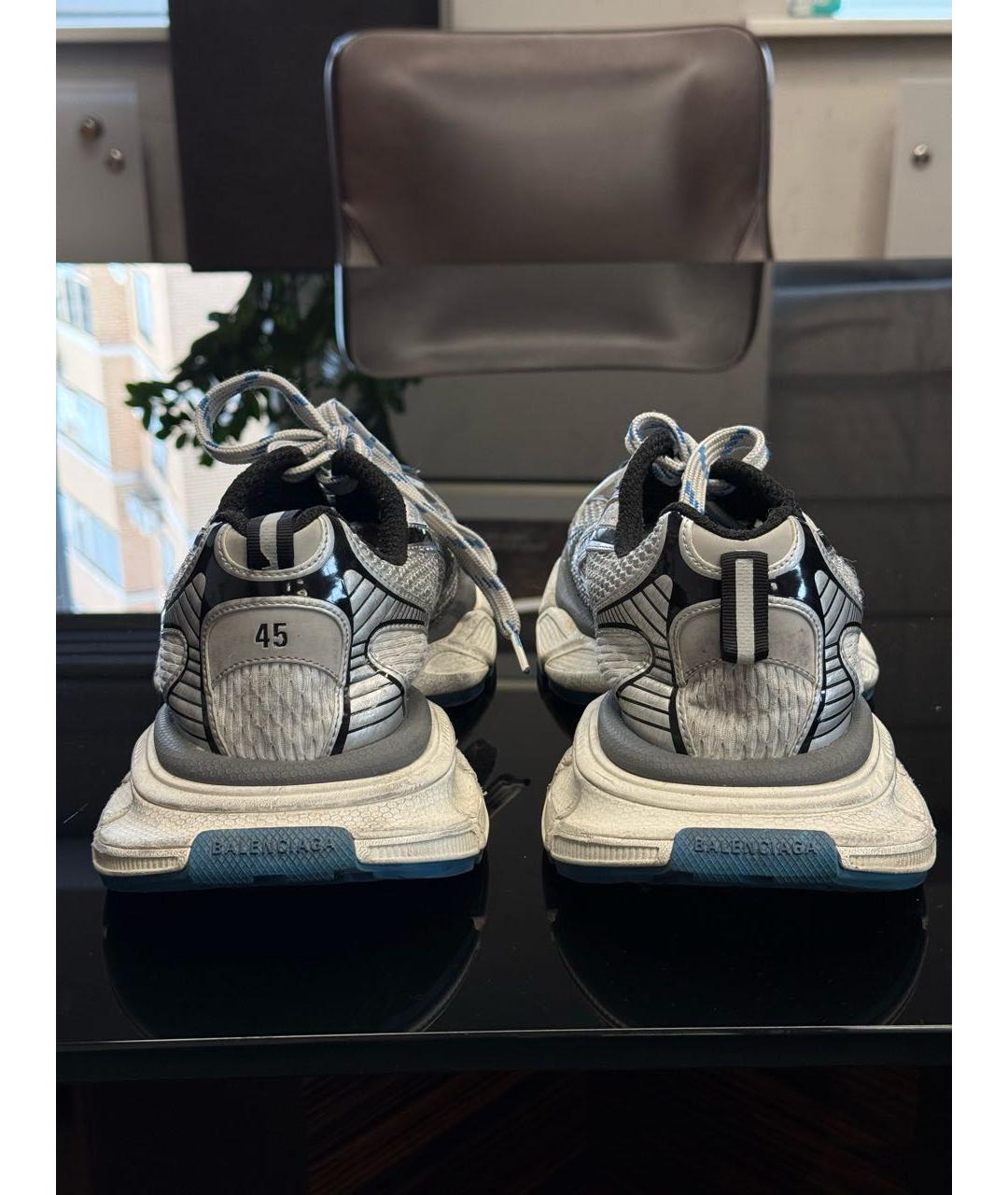 BALENCIAGA Синие текстильные низкие кроссовки / кеды, фото 4