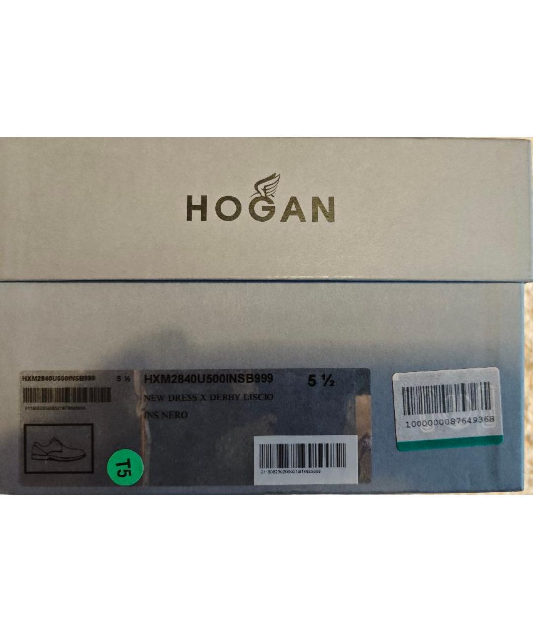 HOGAN Черные кожаные туфли, фото 6