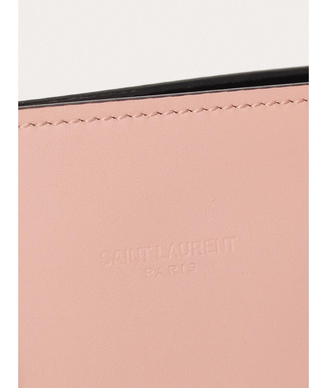 SAINT LAURENT Розовая кожаная сумка с короткими ручками, фото 6