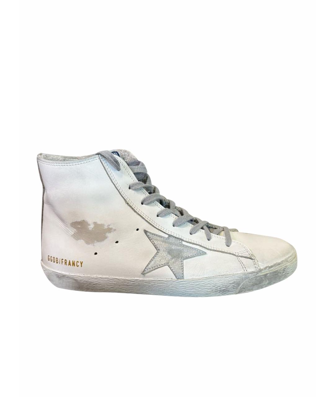 GOLDEN GOOSE Белые кожаные высокие кроссовки / кеды, фото 1