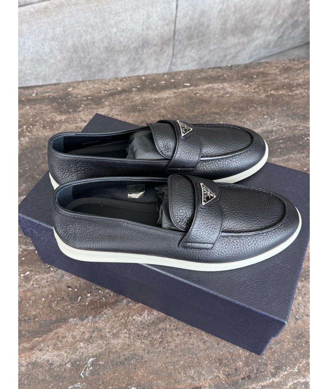 PRADA Черные кожаные лоферы, фото 6