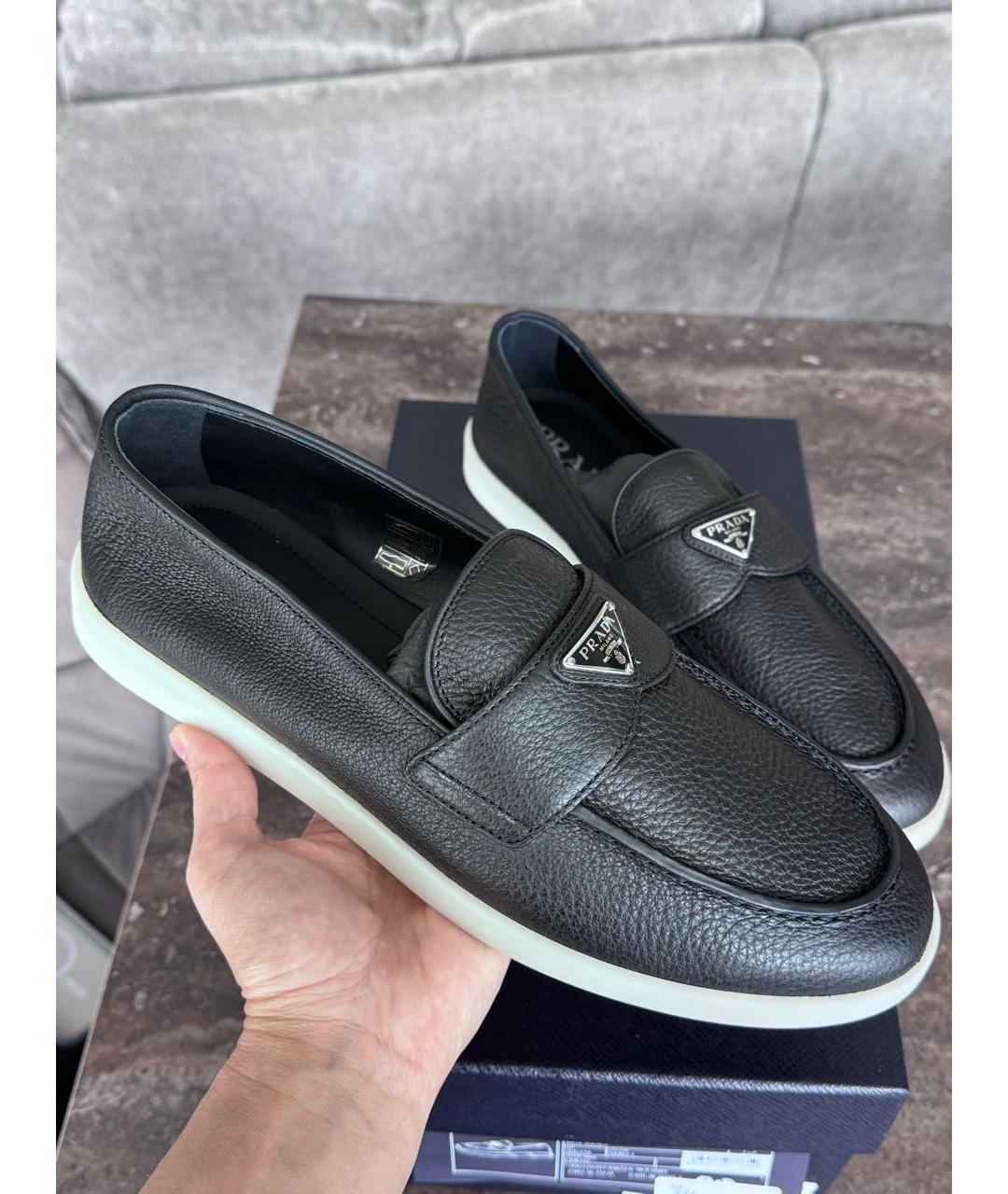 PRADA Черные кожаные лоферы, фото 3
