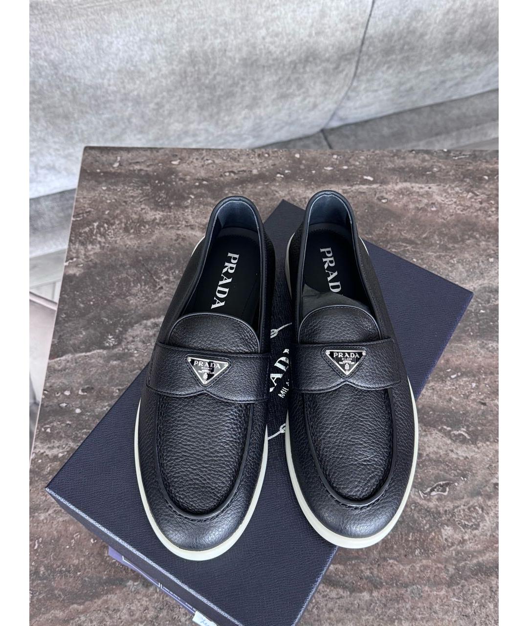 PRADA Черные кожаные лоферы, фото 2