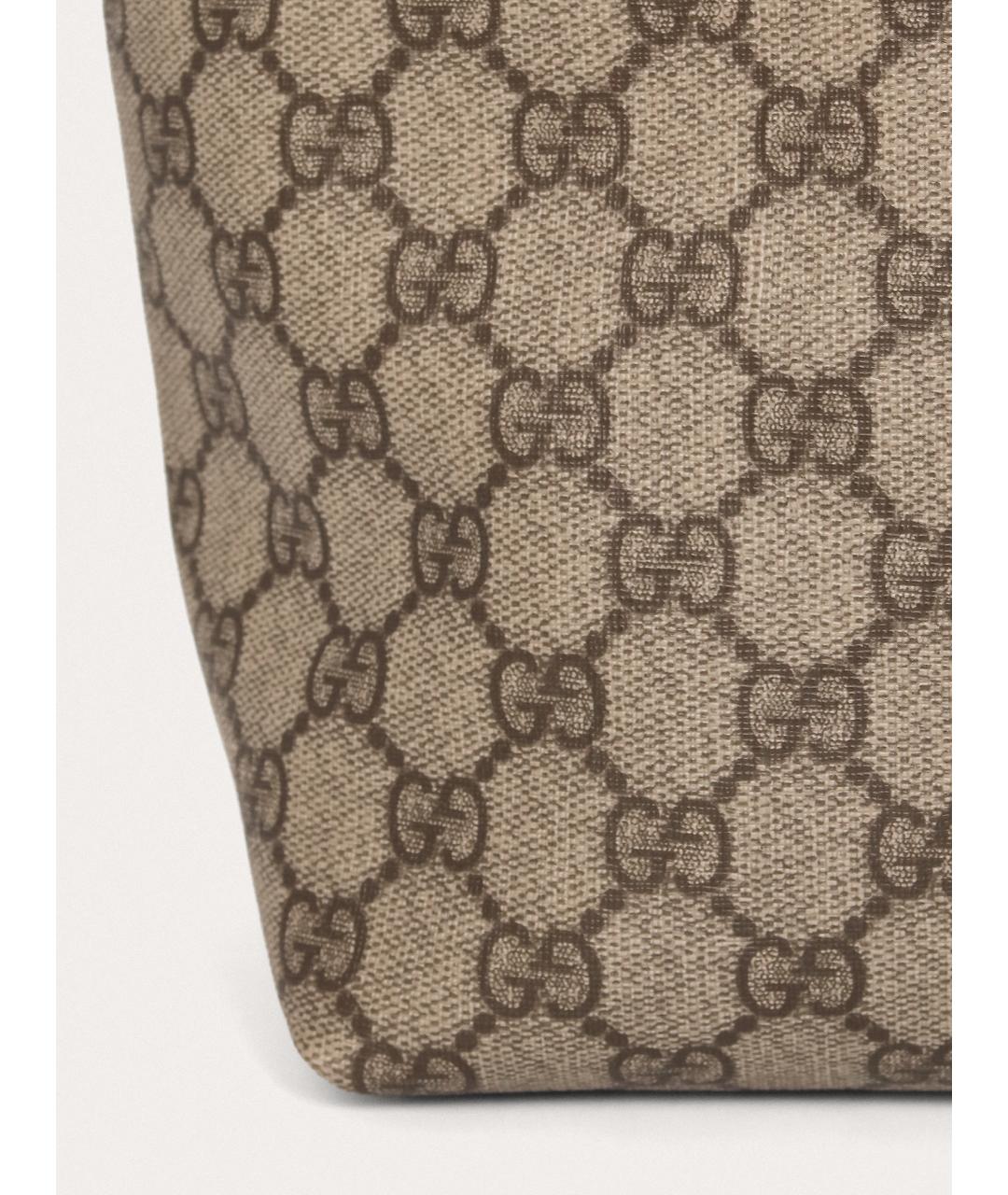 GUCCI Бежевая кожаная сумка тоут, фото 7