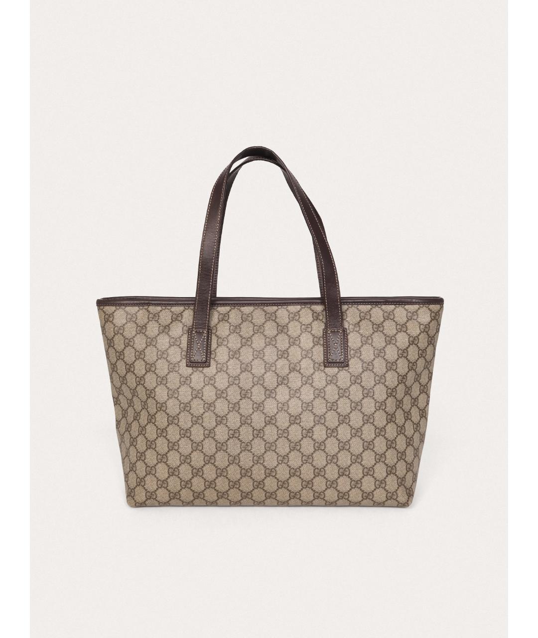 GUCCI Бежевая кожаная сумка тоут, фото 3