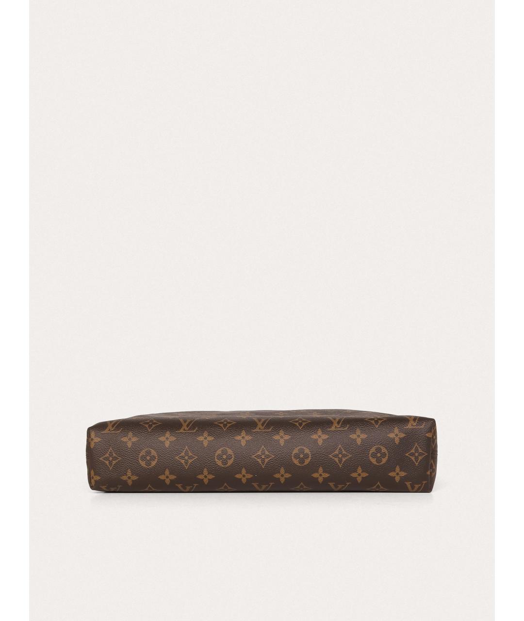 LOUIS VUITTON Коричневый кожаный портфель, фото 4