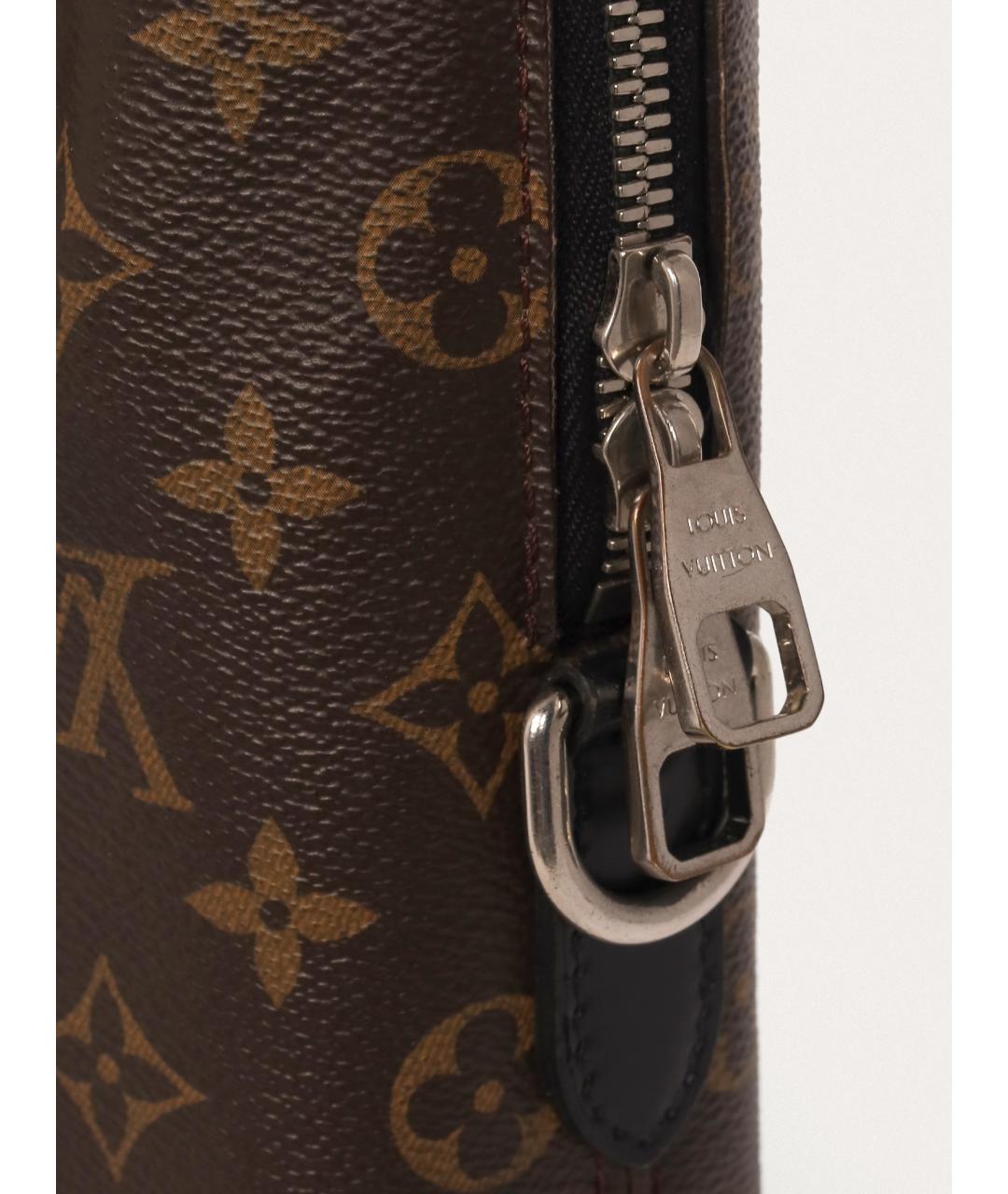 LOUIS VUITTON Коричневый кожаный портфель, фото 7