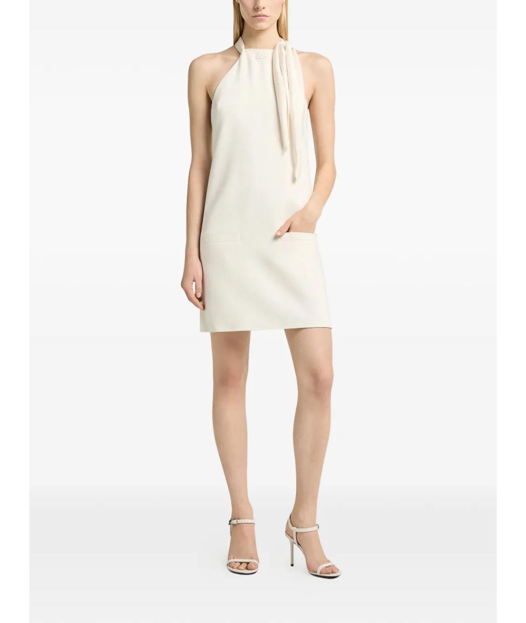 COURREGES Белое полиэстеровое повседневное платье, фото 2