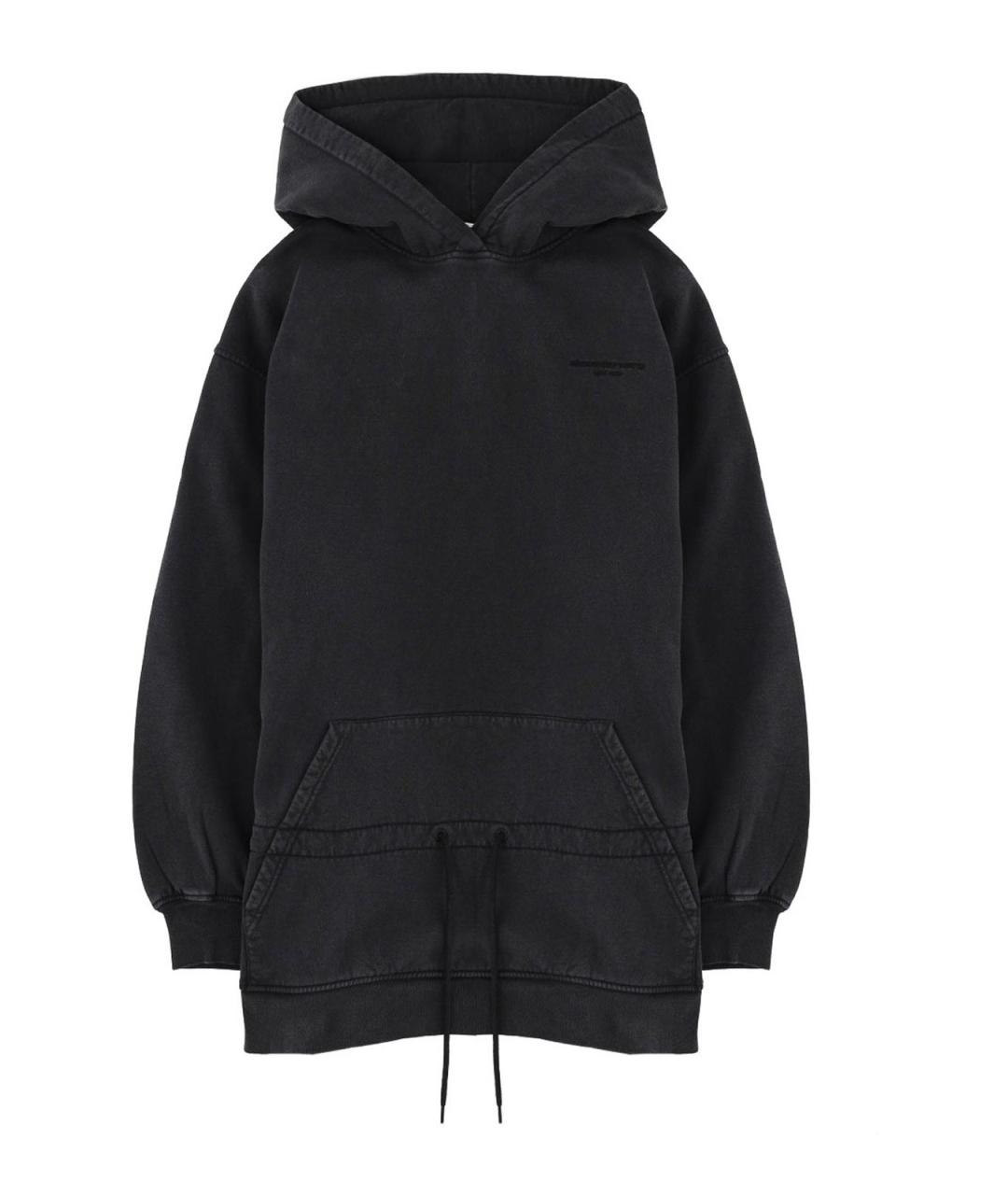 T BY ALEXANDER WANG Черное хлопковое повседневное платье, фото 1
