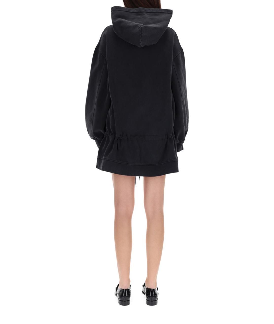 T BY ALEXANDER WANG Черное хлопковое повседневное платье, фото 5