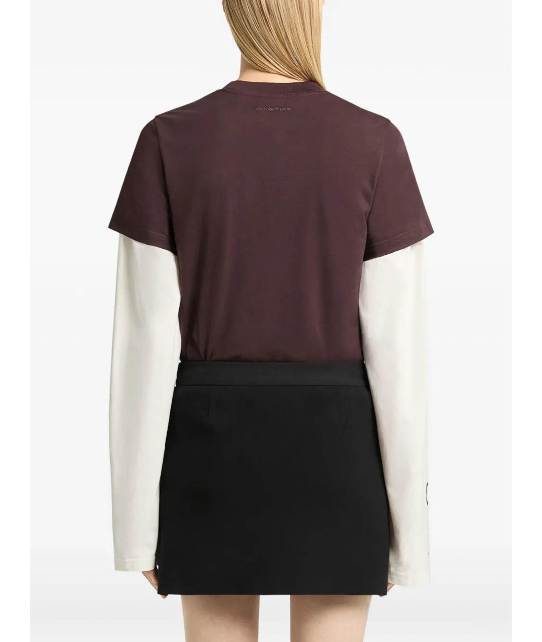COURREGES Бордовая хлопковая футболка, фото 3