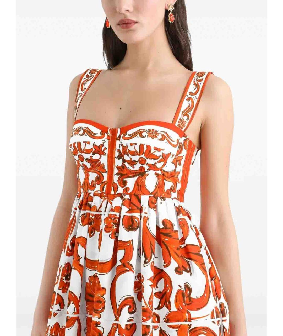 DOLCE&GABBANA Мульти хлопковое повседневное платье, фото 3