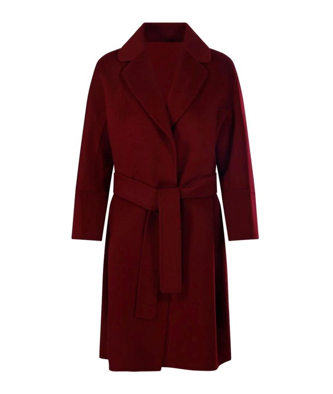 MAX MARA Бордовое шерстяное пальто, фото 1