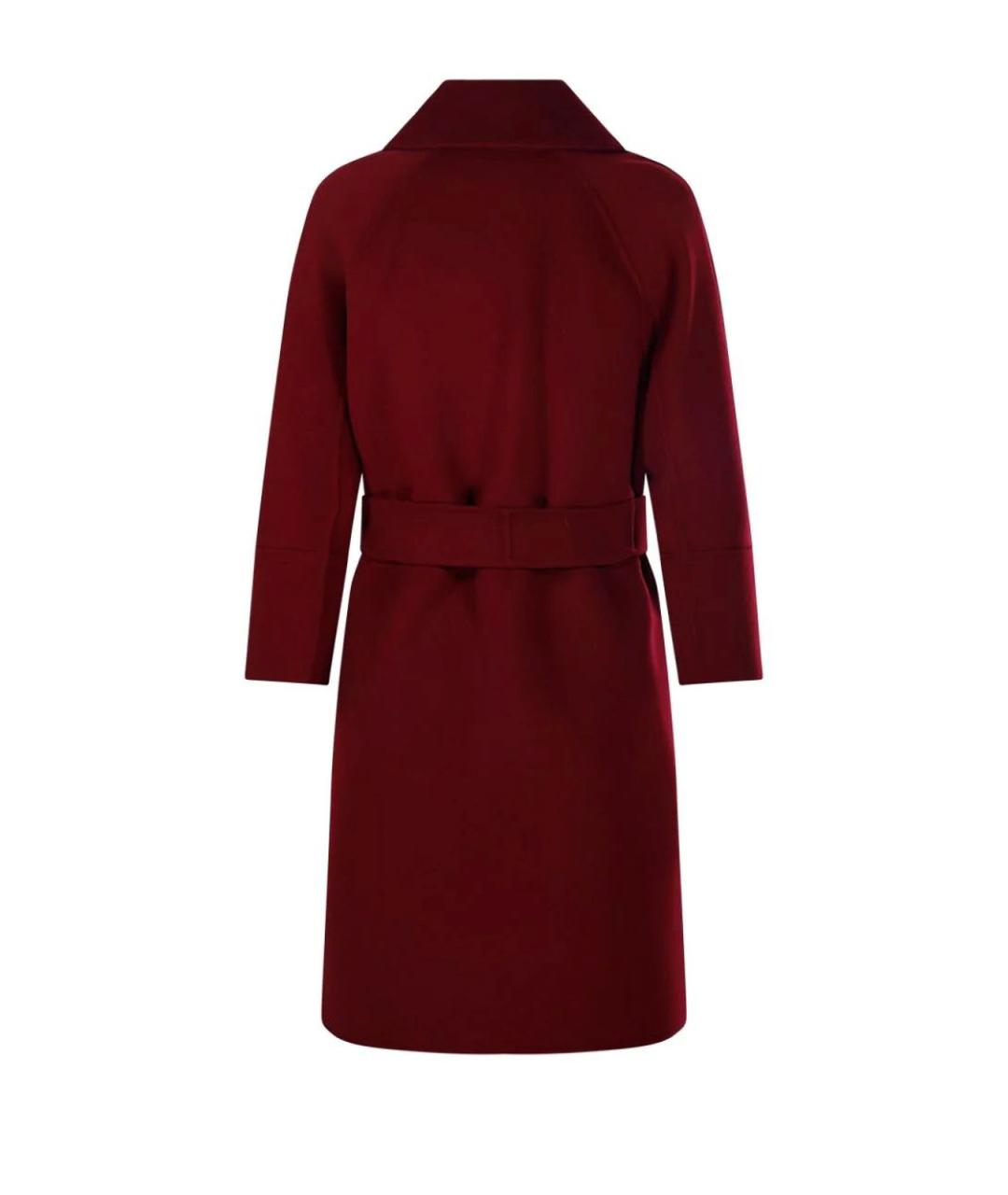 MAX MARA Бордовое шерстяное пальто, фото 3