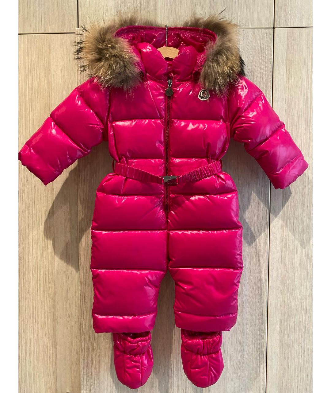 MONCLER KIDS Фуксия комбинезон, фото 9