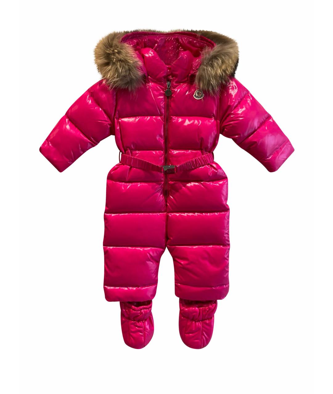 MONCLER KIDS Фуксия комбинезон, фото 1