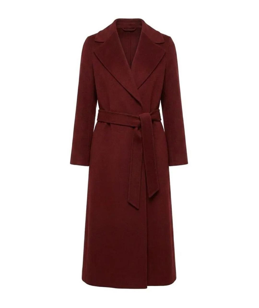 MAX MARA Бордовое шерстяное пальто, фото 1