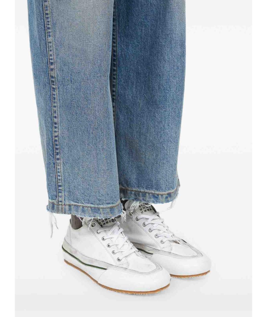 MAISON MARGIELA Белые кожаные низкие кроссовки / кеды, фото 6