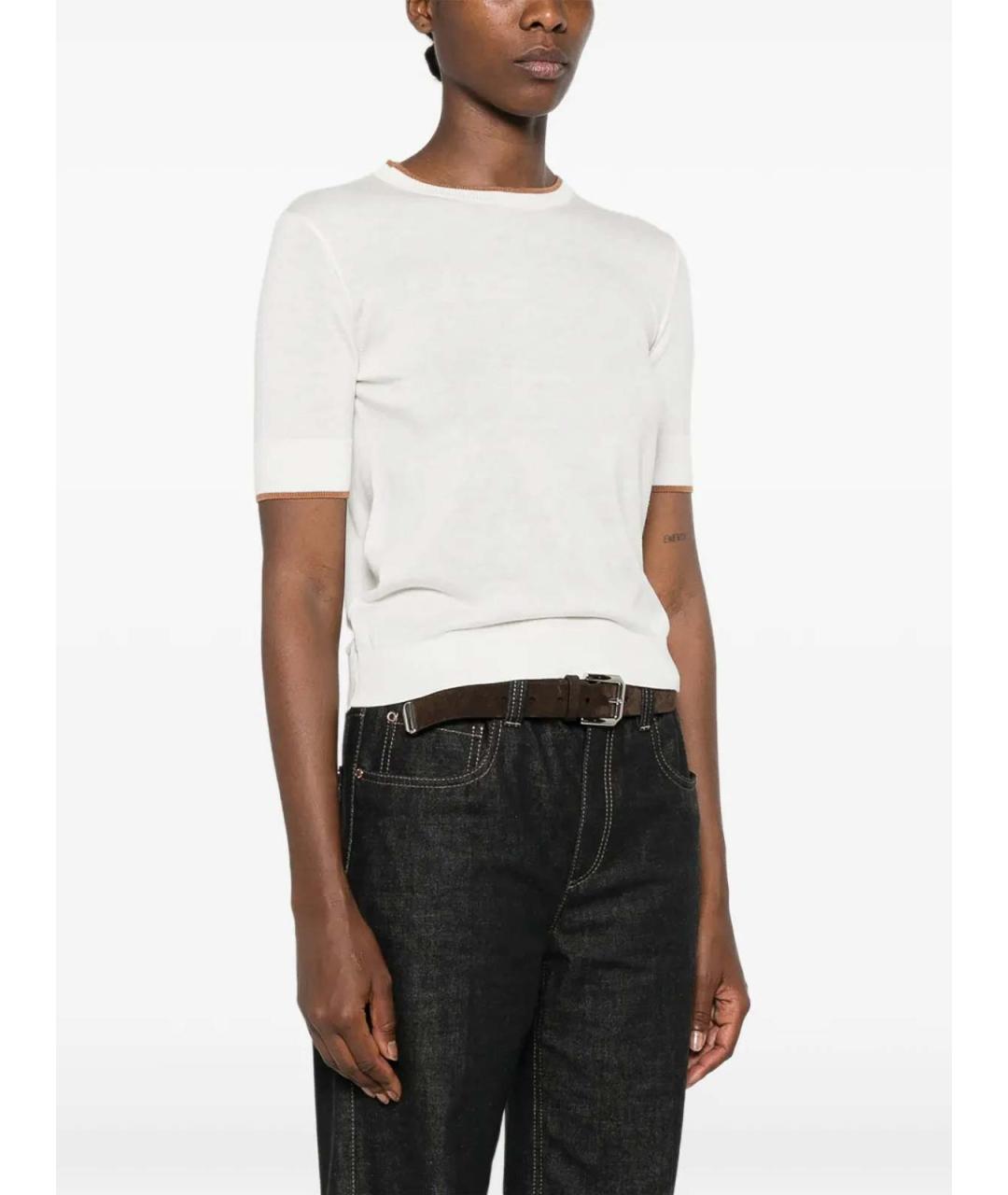 MAX MARA STUDIO Белая шерстяная футболка, фото 2