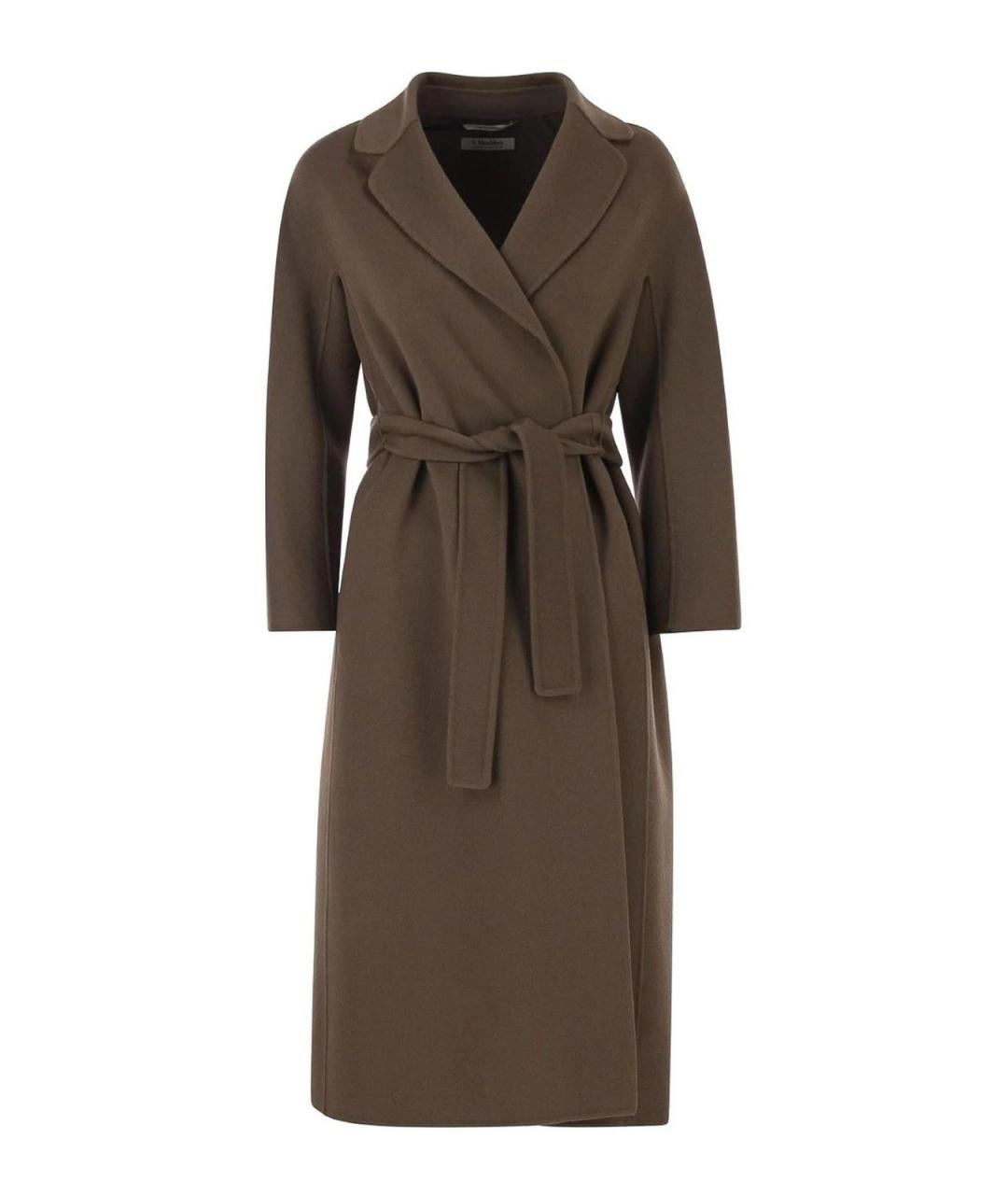 MAX MARA Коричневое шерстяное пальто, фото 1