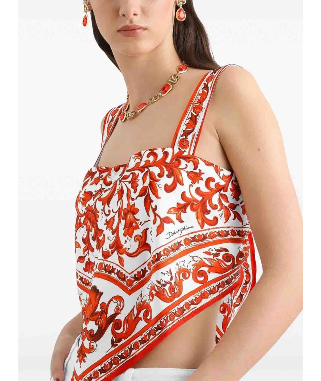 DOLCE&GABBANA Мульти шелковая майка, фото 3