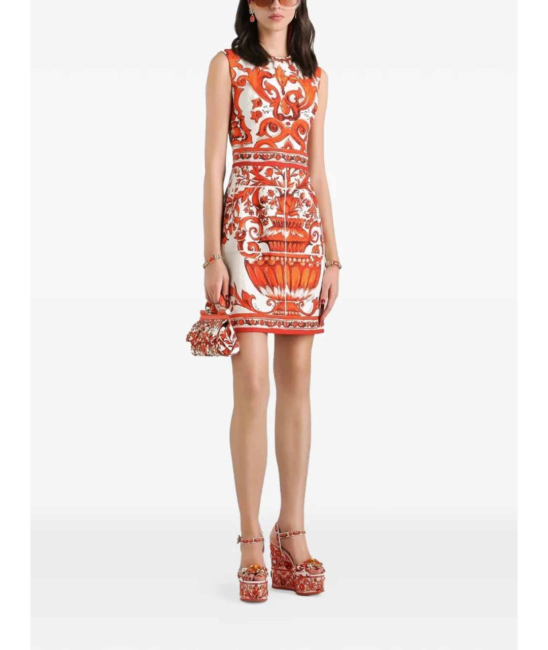 DOLCE&GABBANA Мульти хлопковое повседневное платье, фото 2
