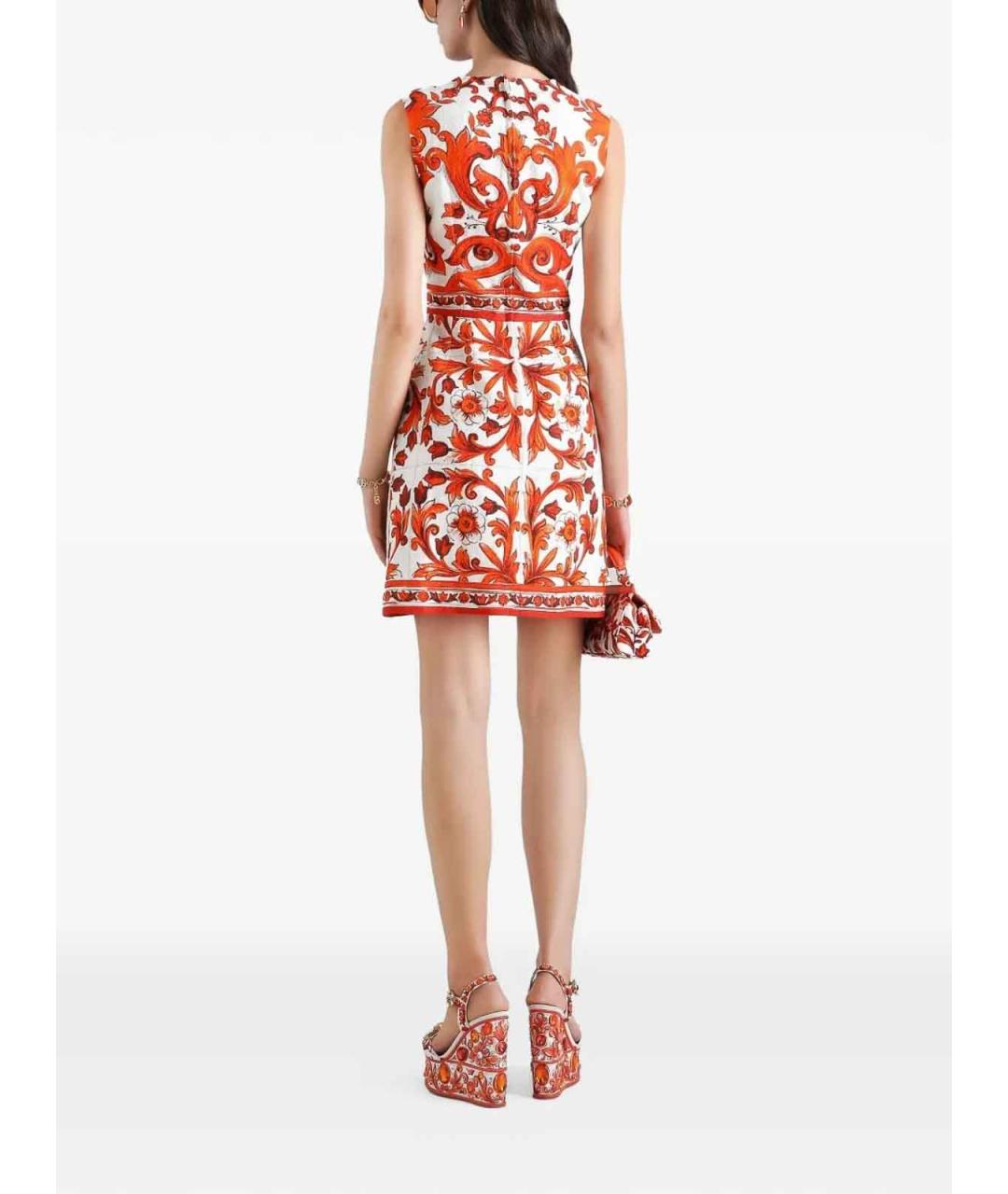 DOLCE&GABBANA Мульти хлопковое повседневное платье, фото 3