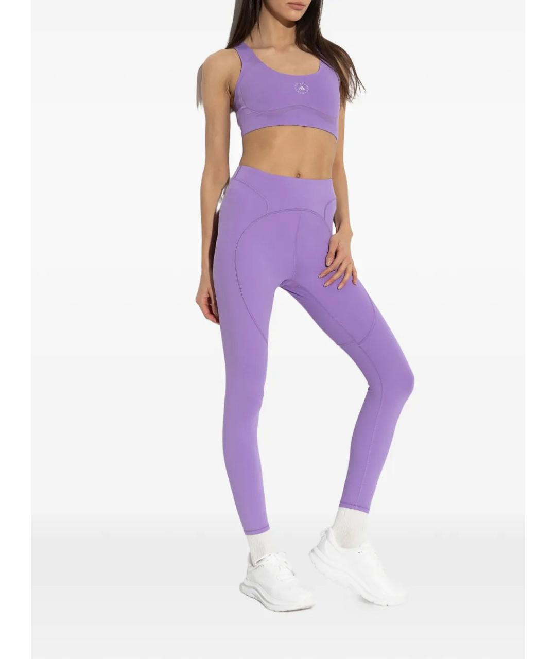 ADIDAS BY STELLA MCCARTNEY Фиолетовые полиэстеровые леггинсы и велосипедки, фото 2