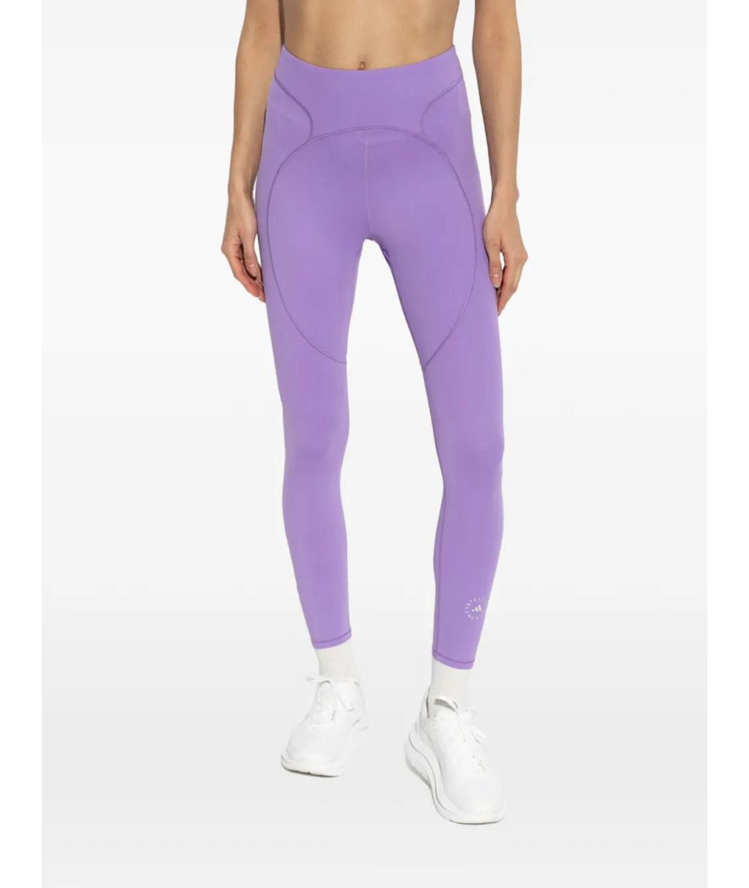 ADIDAS BY STELLA MCCARTNEY Фиолетовые полиэстеровые леггинсы и велосипедки, фото 3