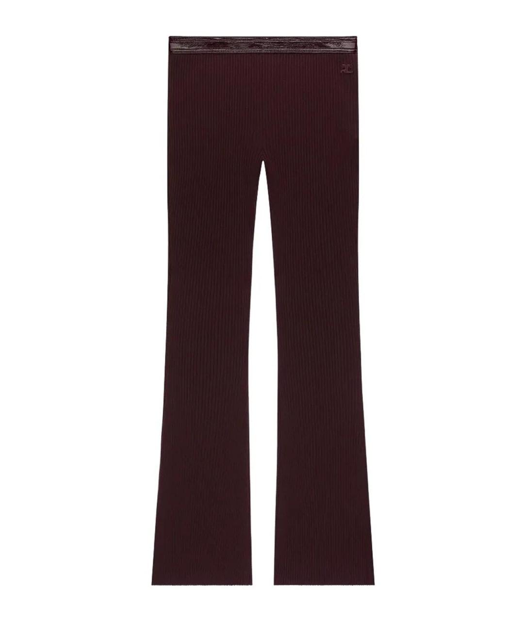 COURREGES Бордовые полиэстеровые брюки узкие, фото 1