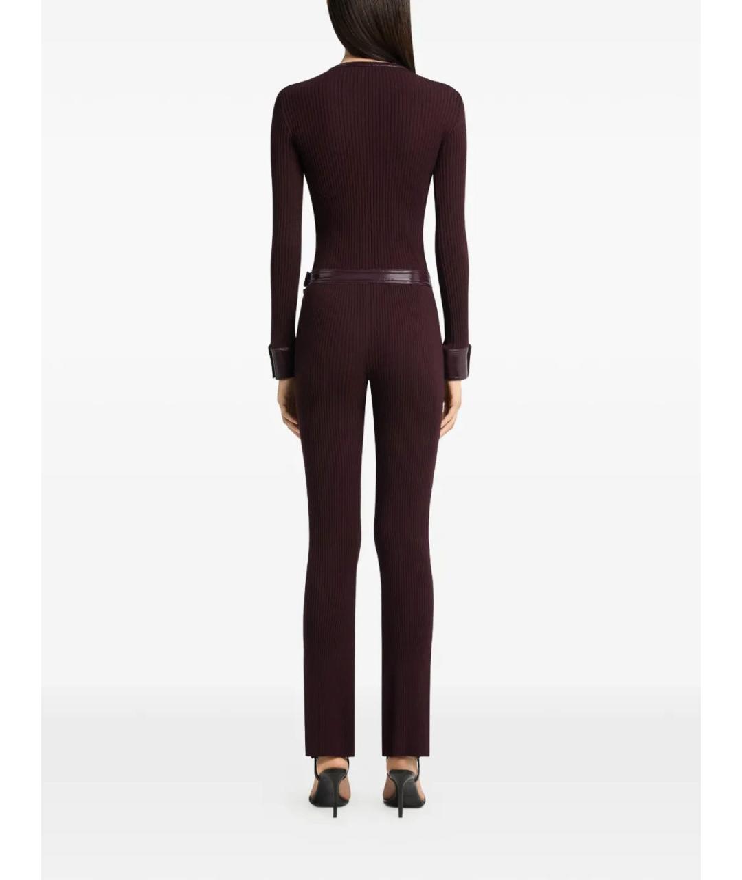 COURREGES Бордовые полиэстеровые брюки узкие, фото 4