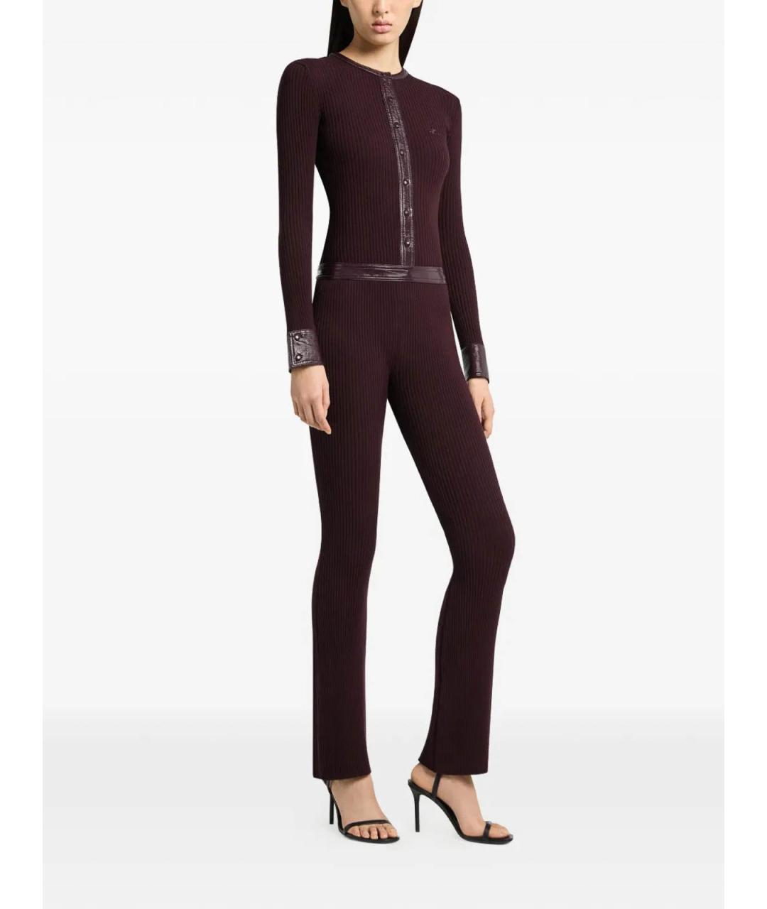 COURREGES Бордовые полиэстеровые брюки узкие, фото 3