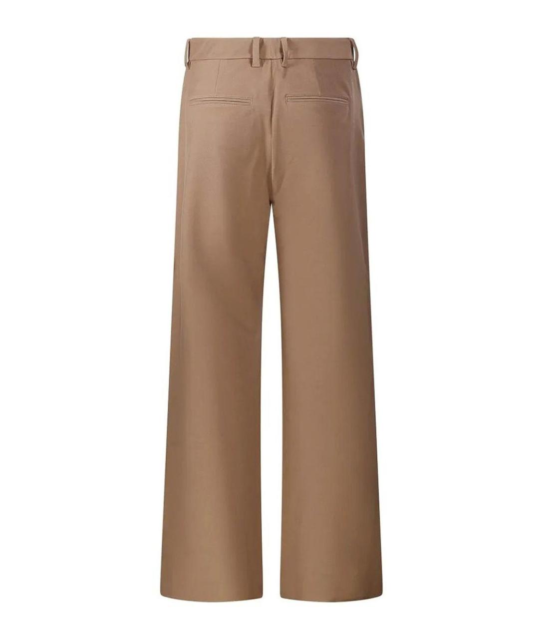 MAX MARA Бежевые хлопковые брюки широкие, фото 2