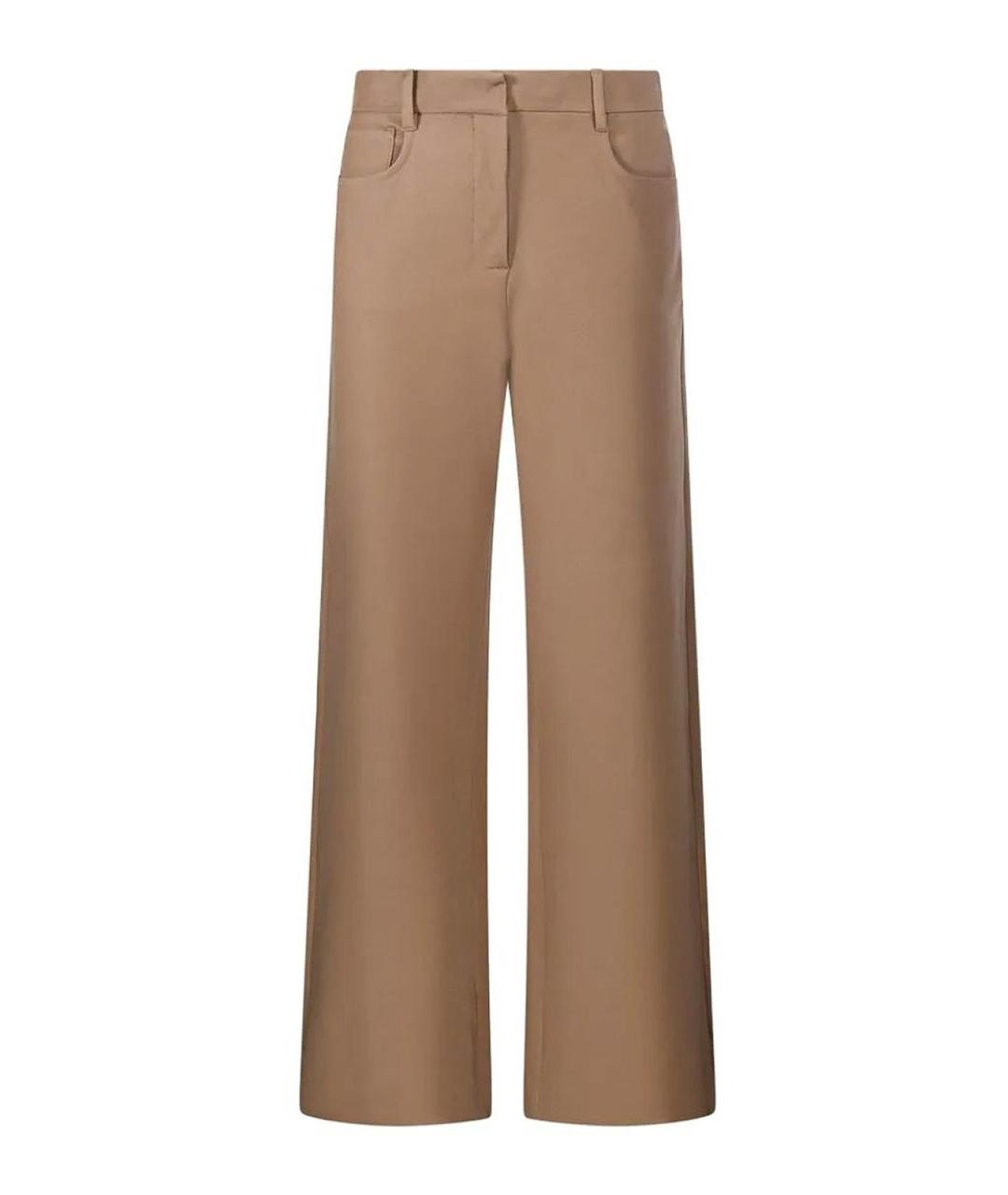 MAX MARA Бежевые хлопковые брюки широкие, фото 1