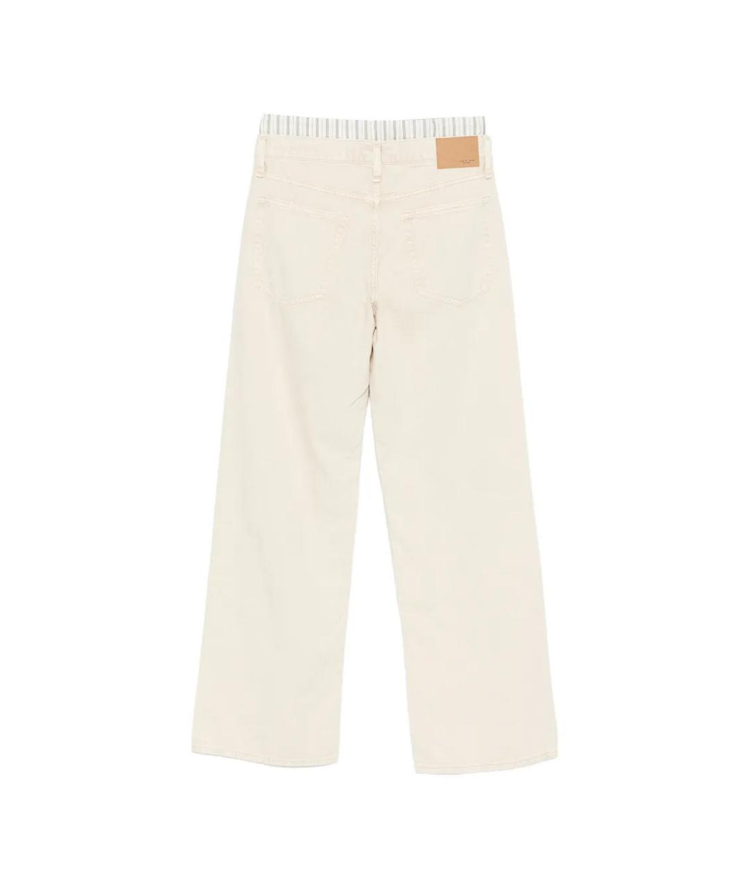 RAG & BONE Бежевые хлопковые брюки широкие, фото 4