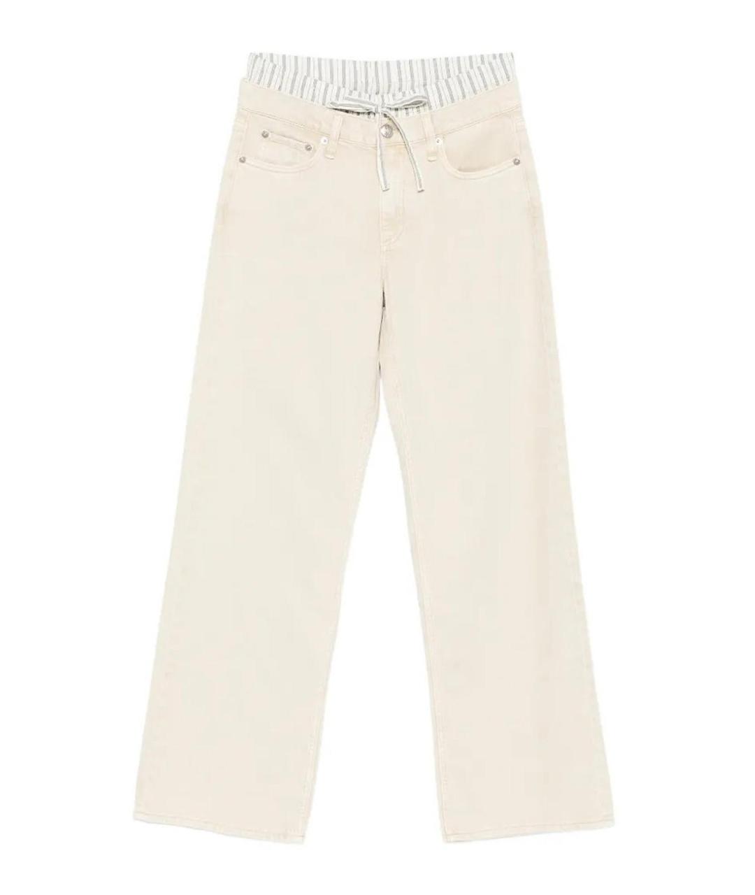 RAG & BONE Бежевые хлопковые брюки широкие, фото 1