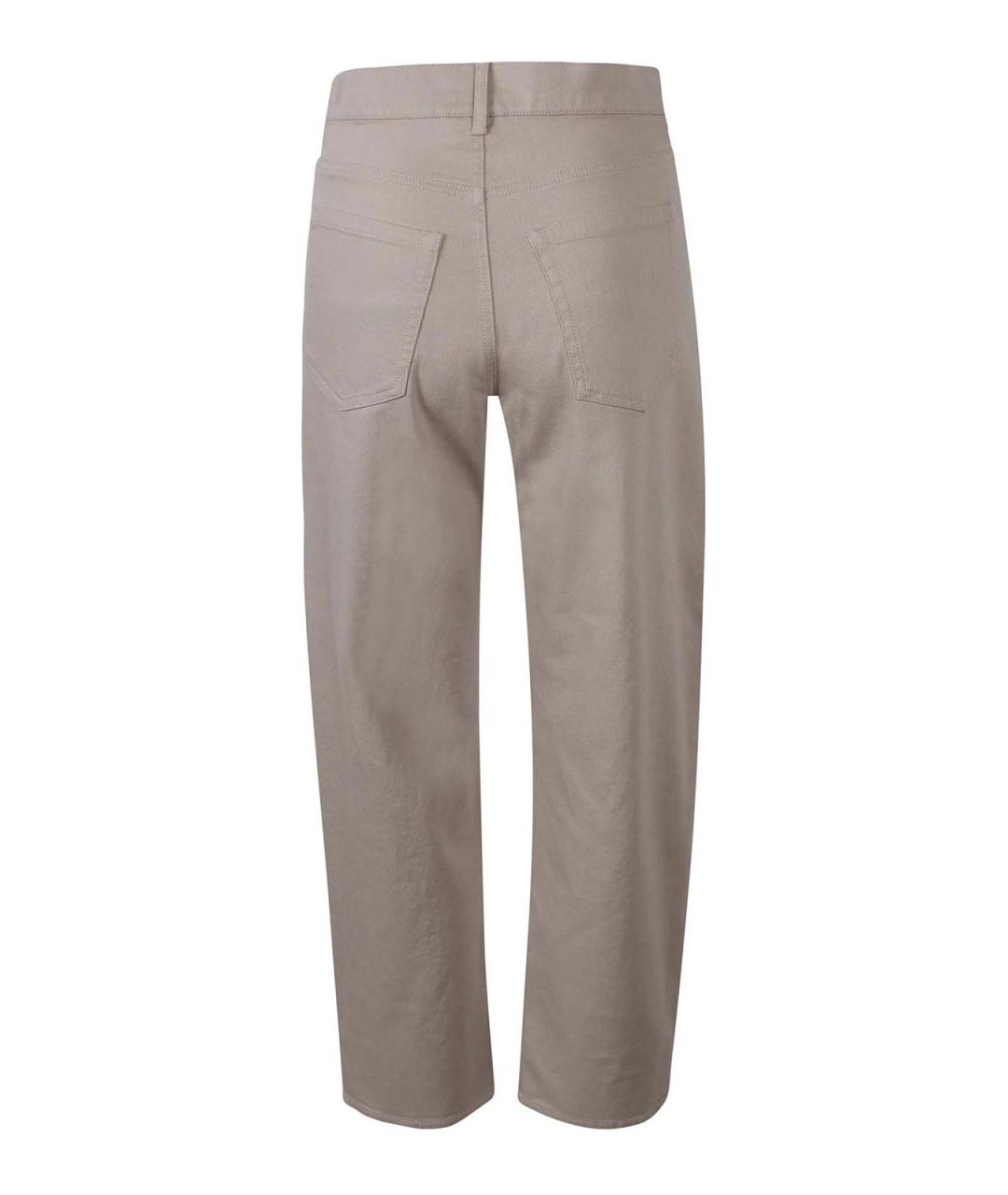 'S MAX MARA Бежевые хлопковые прямые брюки, фото 2