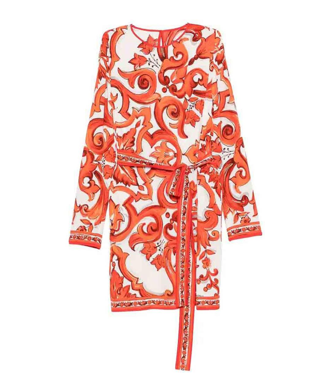 DOLCE&GABBANA Мульти шелковое повседневное платье, фото 1