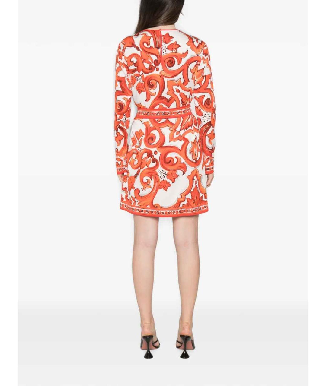 DOLCE&GABBANA Мульти шелковое повседневное платье, фото 4