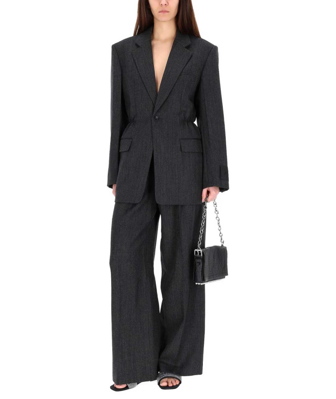 ALEXANDER WANG Черные шерстяные прямые брюки, фото 2