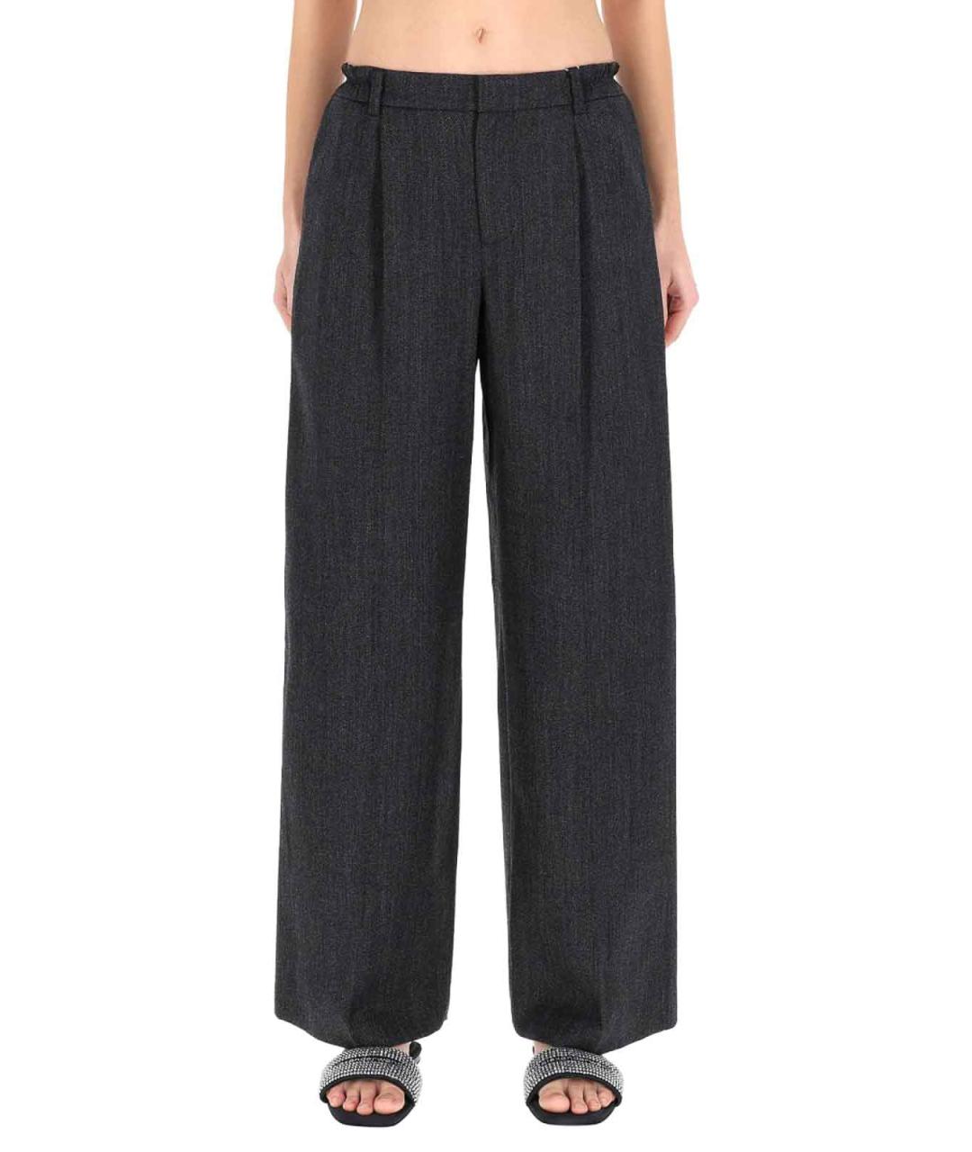 ALEXANDER WANG Черные шерстяные прямые брюки, фото 5