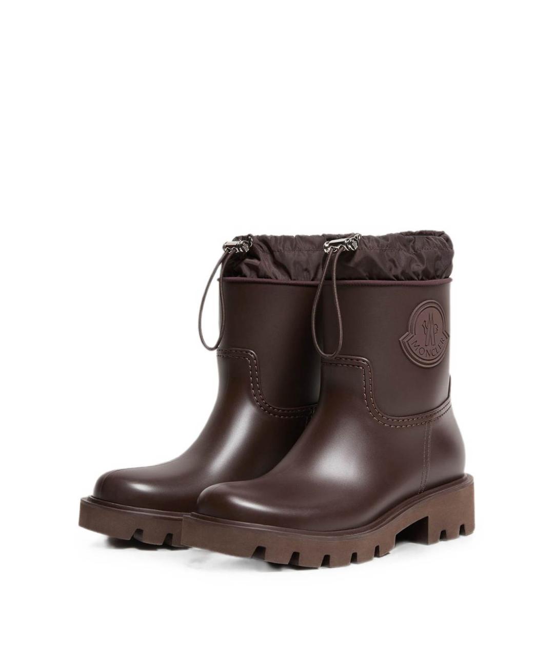 MONCLER Коричневые резиновые сапоги, фото 3