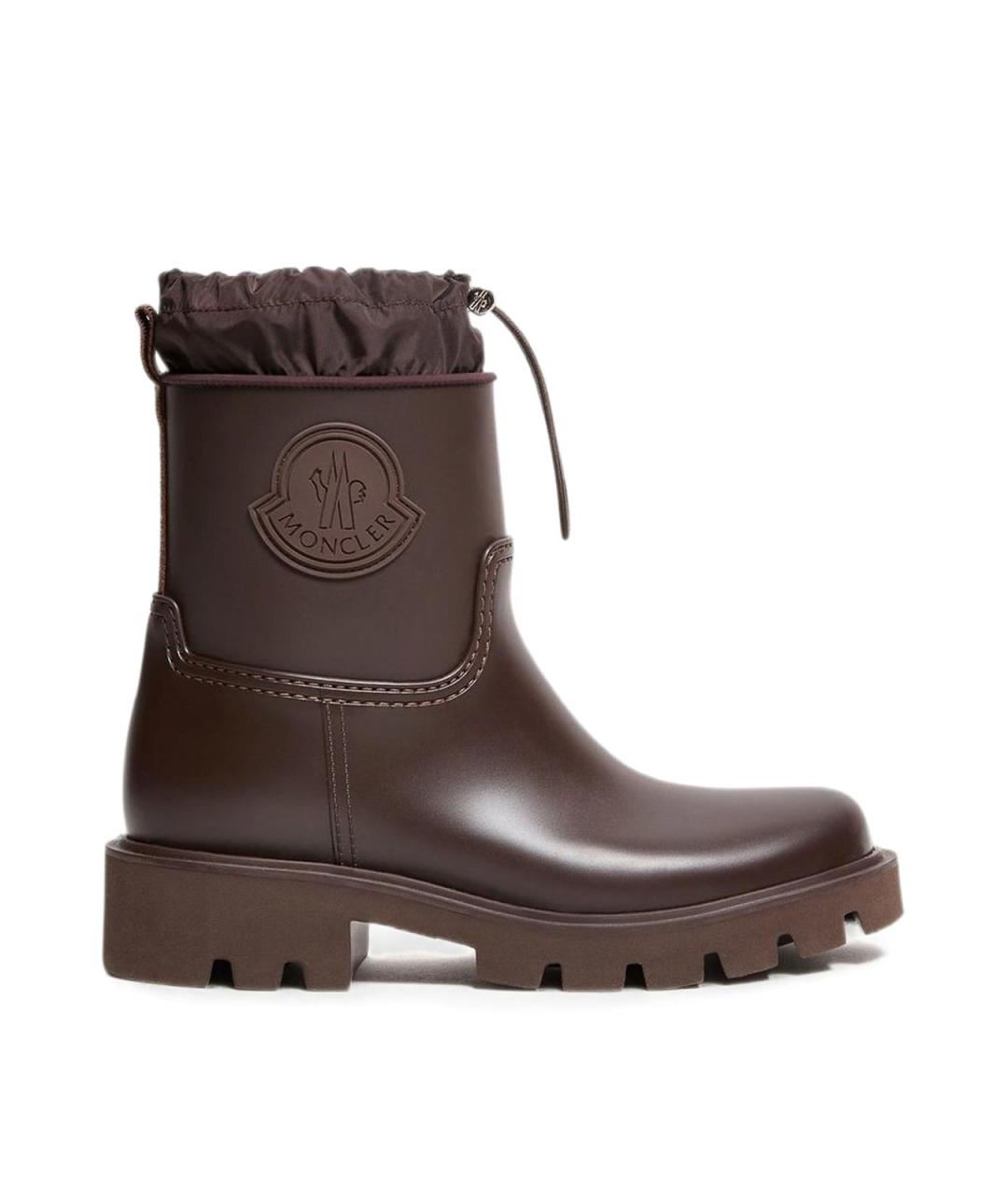 MONCLER Коричневые резиновые сапоги, фото 1