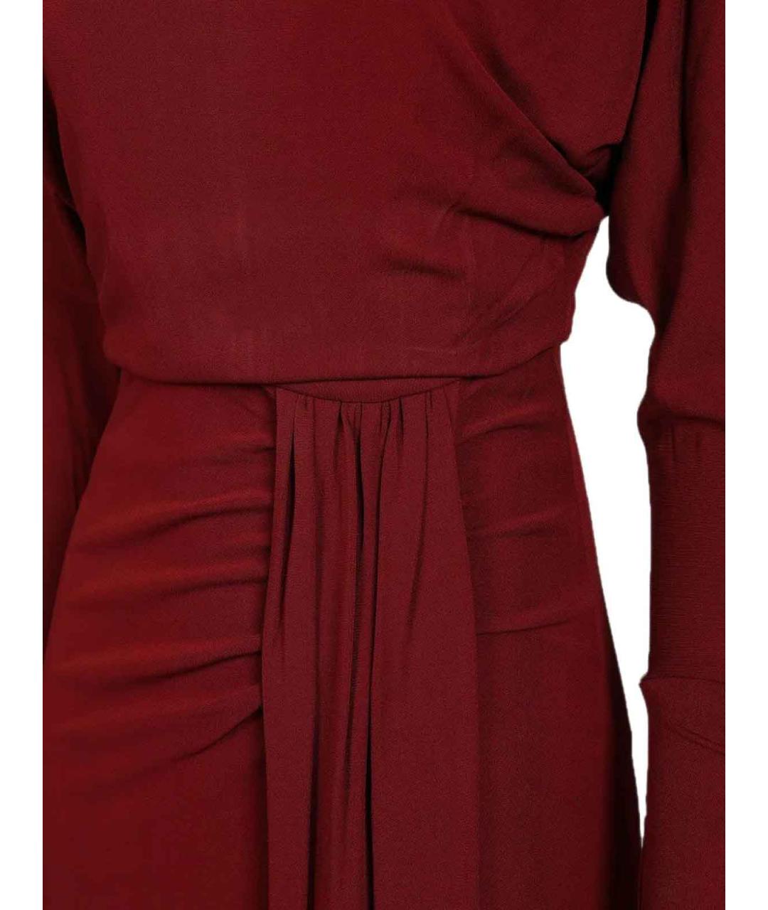 MAX MARA STUDIO Бордовое вискозное повседневное платье, фото 2