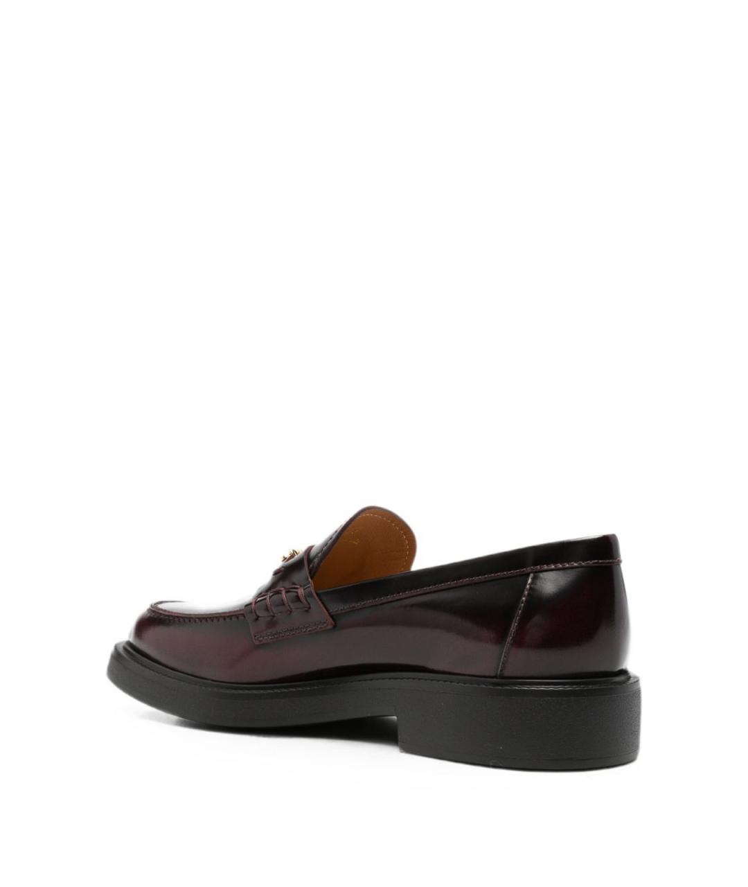 TOD'S Бордовые кожаные лоферы, фото 4