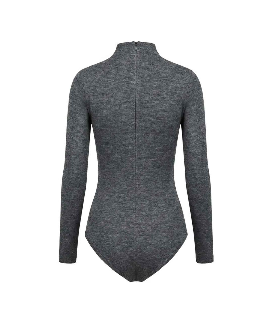 JIL SANDER Серое шерстяное боди, фото 2