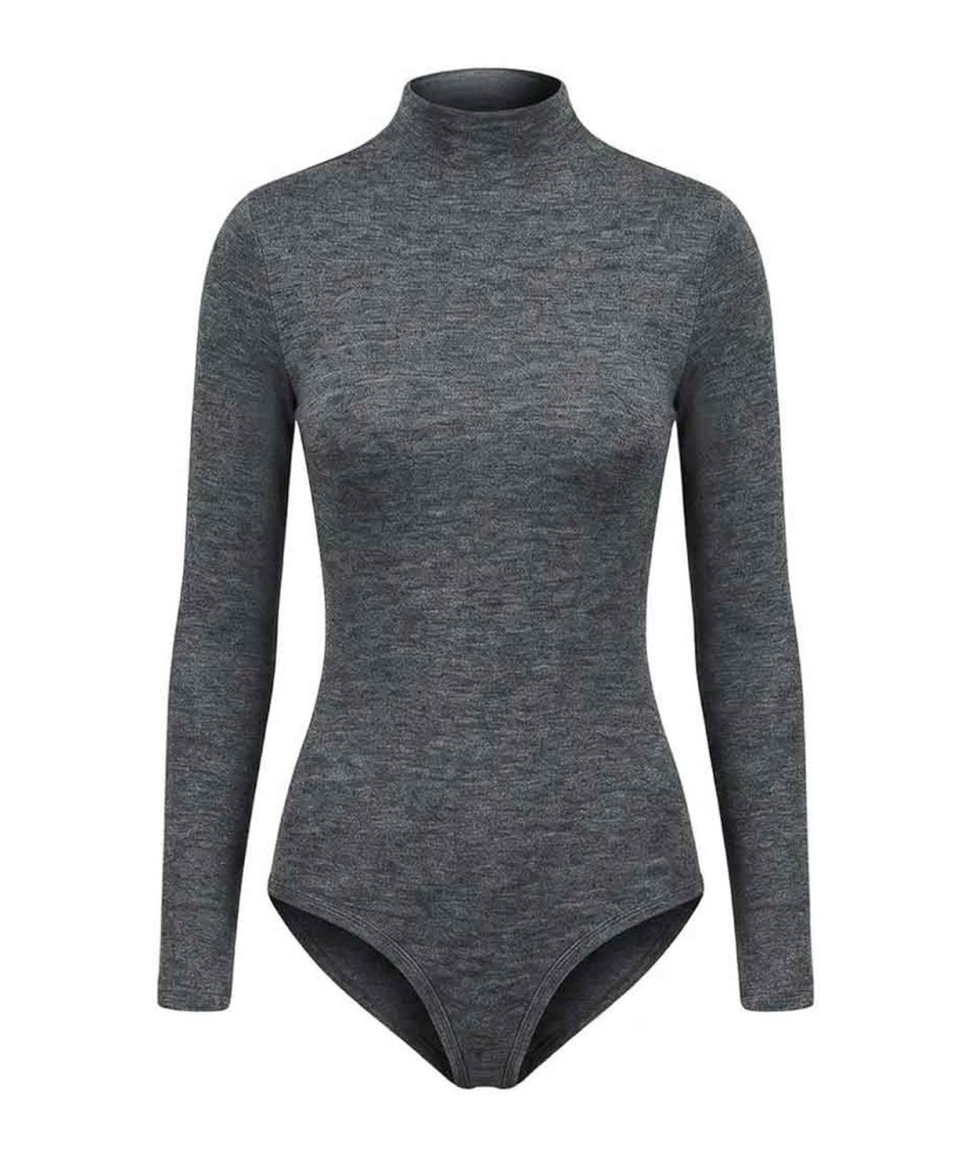 JIL SANDER Серое шерстяное боди, фото 1