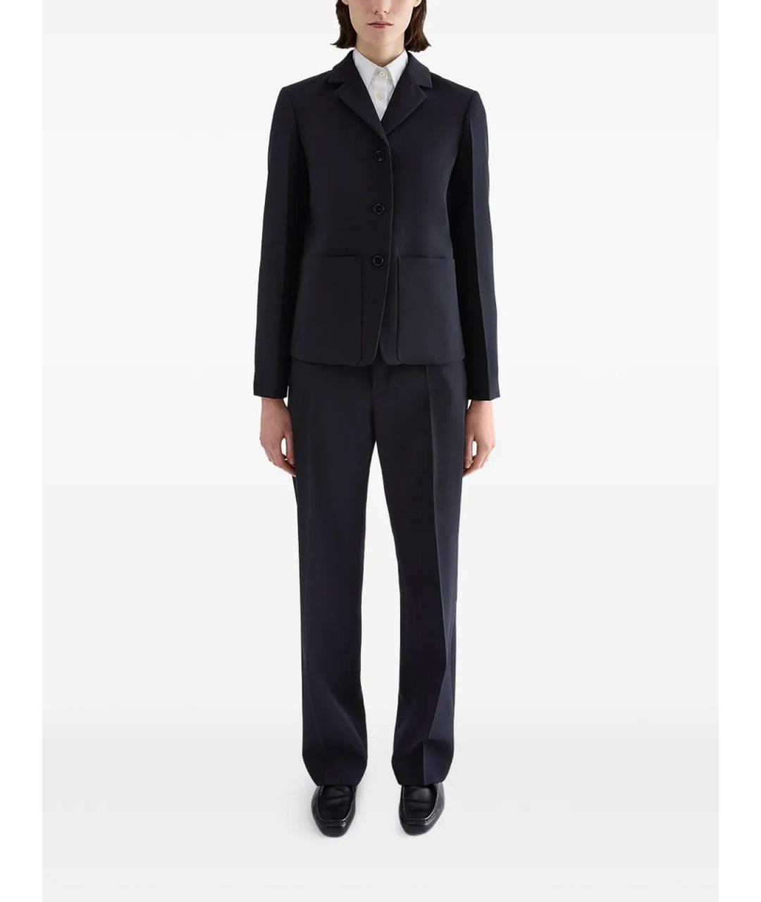 JIL SANDER Темно-синий шерстяной жакет/пиджак, фото 2