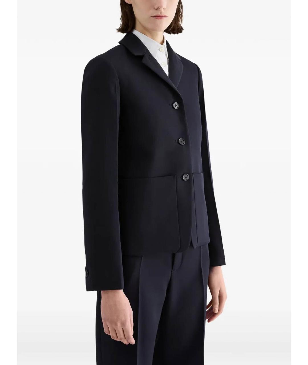 JIL SANDER Темно-синий шерстяной жакет/пиджак, фото 3