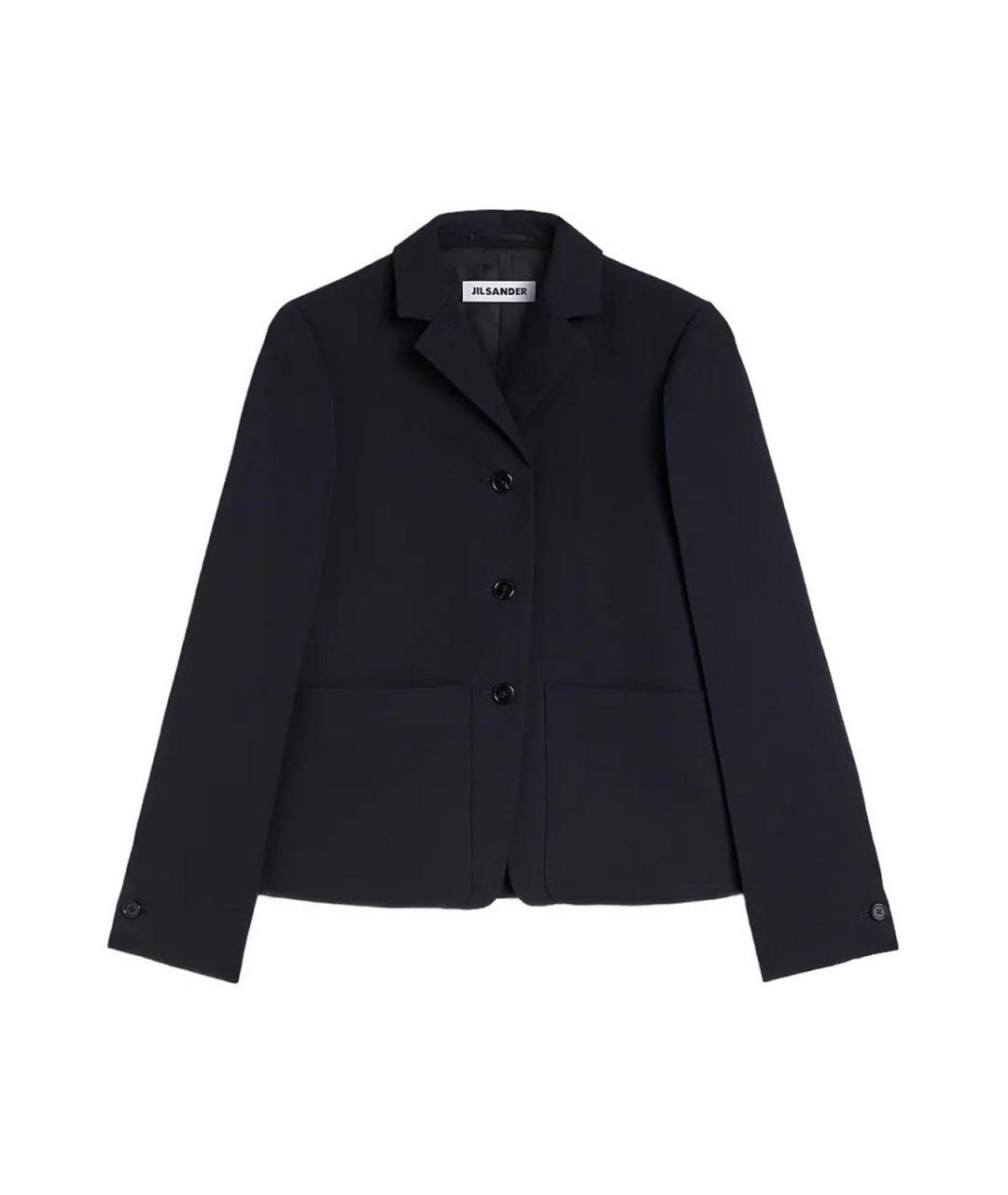 JIL SANDER Темно-синий шерстяной жакет/пиджак, фото 1